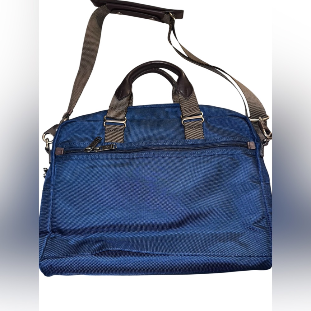 Tumi Blue Nylon Alpha Bravo McNair Slim Briefcase Bag - Picture 4 of 12